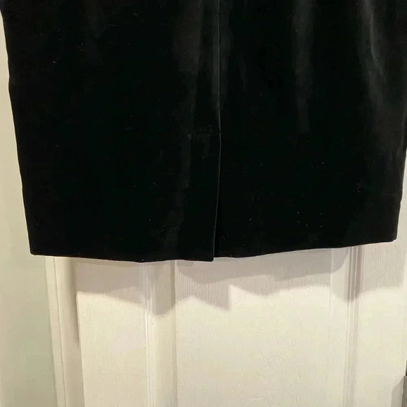 VTG Gianni Sport Black Velvet Midi Pencil Skirt Zip Lined Back Slit Size 10 - Picture 9 of 11